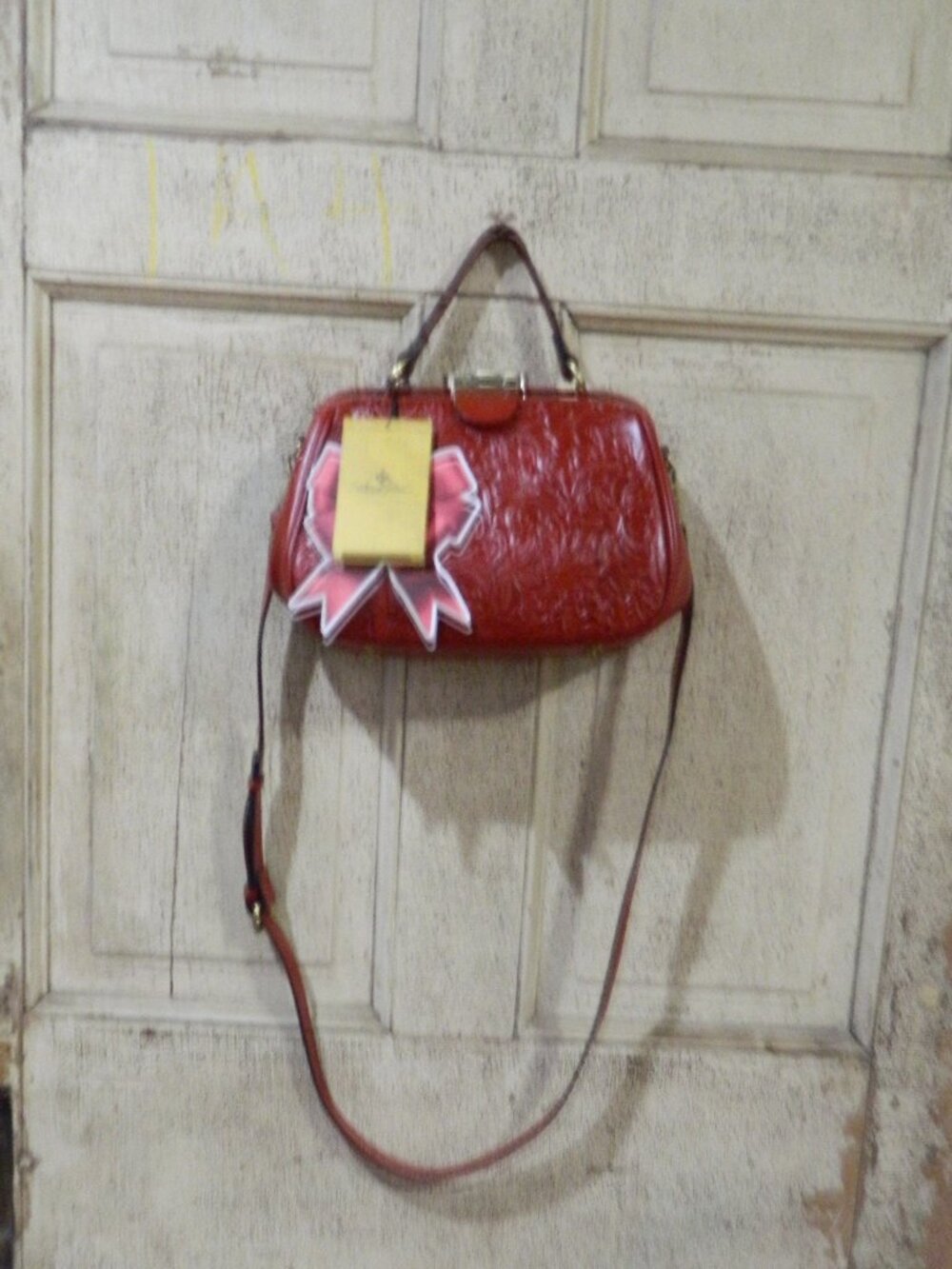 Patricia Nash Berry Red Gracchi Burnished Tooled Leather Bag Purse